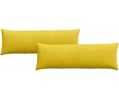 Sofa Pagalvės 2 pcs Geltona 120 x 40 cm Kordūrinis audinys