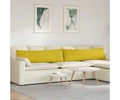 Sofa Pagalvės 2 pcs Geltona 145 x 40 cm Kordūrinis audinys