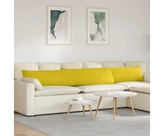 Sofa Pagalvės 2 pcs Geltona 200 x 40 cm Kordūrinis audinys