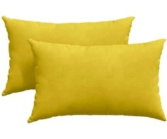 Sofa Pagalvės 2 pcs Geltona 50 x 30 cm Kordūrinis audinys
