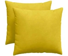 Sofa Pagalvės 2 pcs Geltona 50 x 50 cm Kordūrinis audinys