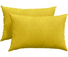 Sofa Pagalvės 2 pcs Geltona 60 x 40 cm Kordūrinis audinys