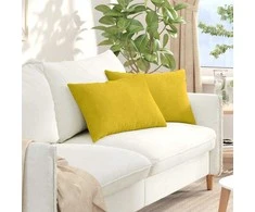Sofa Pagalvės 2 pcs Geltona 60 x 40 cm Kordūrinis audinys