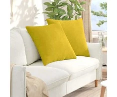 Sofa Pagalvės 2 pcs Geltona 60 x 60 cm Kordūrinis audinys
