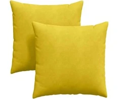 Sofa Pagalvės 2 pcs Geltona 60 x 60 cm Kordūrinis audinys