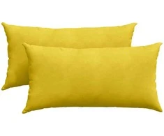 Sofa Pagalvės 2 pcs Geltona 80 x 40 cm Kordūrinis audinys