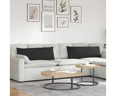 Sofa Pagalvės 2 pcs Juoda 120 x 40 cm audinys