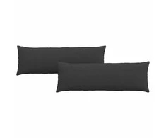 Sofa Pagalvės 2 pcs Juoda 120 x 40 cm audinys