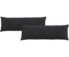 Sofa Pagalvės 2 pcs Juoda 120 x 40 cm Kordūrinis audinys