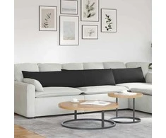 Sofa Pagalvės 2 pcs Juoda 200 x 40 cm audinys
