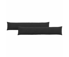 Sofa Pagalvės 2 pcs Juoda 200 x 40 cm Kordūrinis audinys