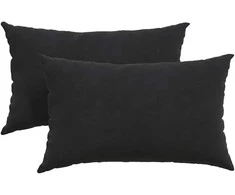 Sofa Pagalvės 2 pcs Juoda 50 x 30 cm Kordūrinis audinys