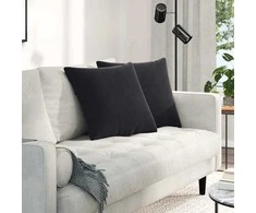 Sofa Pagalvės 2 pcs Juoda 50 x 50 cm Kordūrinis audinys