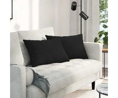 Sofa Pagalvės 2 pcs Juoda 60 x 40 cm audinys