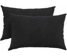 Sofa Pagalvės 2 pcs Juoda 60 x 40 cm Kordūrinis audinys