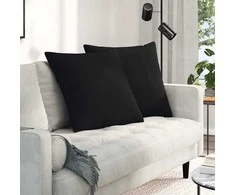 Sofa Pagalvės 2 pcs Juoda 60 x 60 cm audinys
