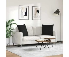 Sofa Pagalvės 2 vnt. audinys Juoda 60 x 60 cm