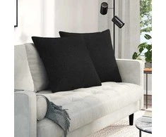 Sofa Pagalvės 2 pcs Juoda 60 x 60 cm audinys