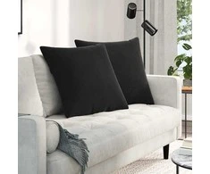 Sofa Pagalvės 2 pcs Juoda 60 x 60 cm Kordūrinis audinys