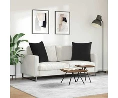 Sofa Pagalvės 2 pcs Juoda 60 x 60 cm Kordūrinis audinys