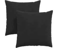 Sofa Pagalvės 2 pcs Juoda 60 x 60 cm Kordūrinis audinys