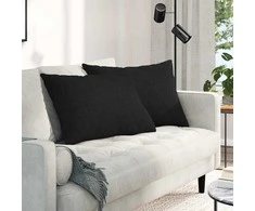 Sofa Pagalvės 2 pcs Juoda 70 x 50 cm audinys