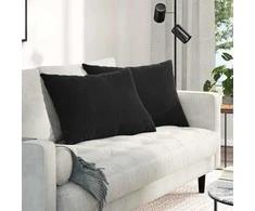Sofa Pagalvės 2 pcs Juoda 70 x 50 cm Kordūrinis audinys