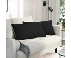 Sofa Pagalvės 2 pcs Juoda 80 x 40 cm audinys