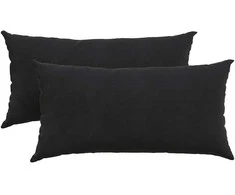Sofa Pagalvės 2 pcs Juoda 80 x 40 cm Kordūrinis audinys