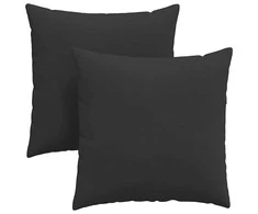 Sofa Pagalvės 2 pcs Juoda 80 x 80 cm audinys