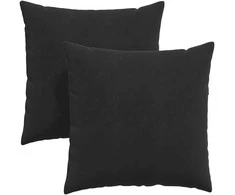Sofa Pagalvės 2 pcs Juoda 80 x 80 cm Kordūrinis audinys