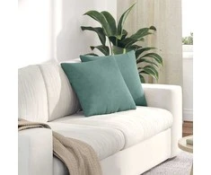 Sofa Pagalvės 2 pcs Jūrinė žalia 45 x 45 cm Kordūrinis audinys