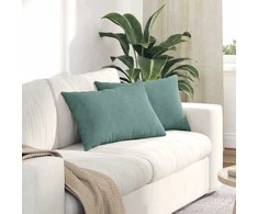 Sofa Pagalvės 2 pcs Jūrinė žalia 60 x 40 cm Kordūrinis audinys