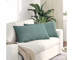 Sofa Pagalvės 2 pcs Jūrinė žalia 80 x 40 cm Kordūrinis audinys