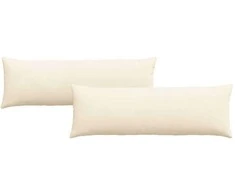 Sofa Pagalvės 2 pcs Kreminė 120 x 40 cm Kordūrinis audinys