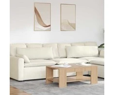 Sofa Pagalvės 2 pcs Kreminė 120 x 40 cm Kordūrinis audinys