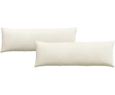 Sofa Pagalvės 2 pcs Kreminė 120 x 40 cm Kordūrinis audinys