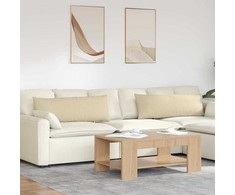 Sofa Pagalvės 2 pcs Kreminė 120 x 40 cm audinys
