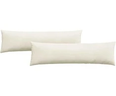 Sofa Pagalvės 2 pcs Kreminė 145 x 40 cm Kordūrinis audinys