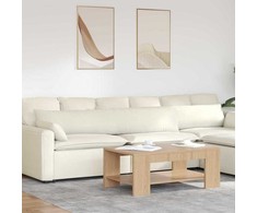 Sofa Pagalvės 2 pcs Kreminė 200 x 40 cm Kordūrinis audinys