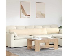 Sofa Pagalvės 2 pcs Kreminė 200 x 40 cm Kordūrinis audinys