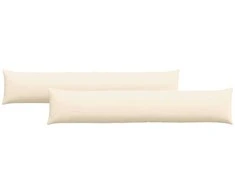Sofa Pagalvės 2 pcs Kreminė 200 x 40 cm Kordūrinis audinys