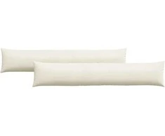 Sofa Pagalvės 2 pcs Kreminė 200 x 40 cm Kordūrinis audinys