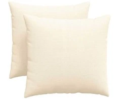 Sofa Pagalvės 2 pcs Kreminė 45 x 45 cm Kordūrinis audinys