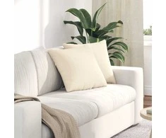 Sofa Pagalvės 2 pcs Kreminė 45 x 45 cm Kordūrinis audinys