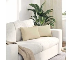 Sofa Pagalvės 2 pcs Kreminė 50 x 30 cm audinys
