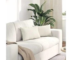 Sofa Pagalvės 2 pcs Kreminė 50 x 30 cm Kordūrinis audinys