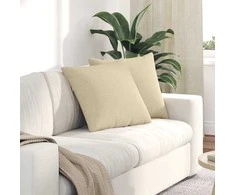 Sofa Pagalvės 2 pcs Kreminė 50 x 50 cm audinys