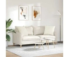 Sofa Pagalvės 2 pcs Kreminė 50 x 50 cm Kordūrinis audinys