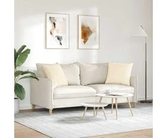 Sofa Pagalvės 2 pcs Kreminė 50 x 50 cm Kordūrinis audinys